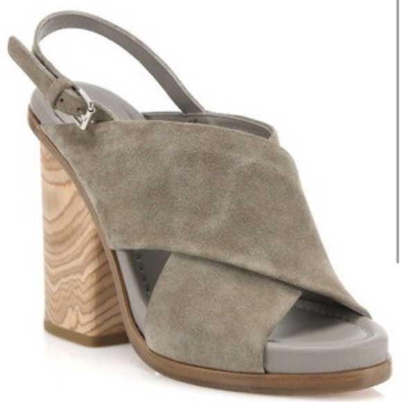 Vince Helena Wooden Block Heel Suede Sandal Size 10 - Picture 1 of 9